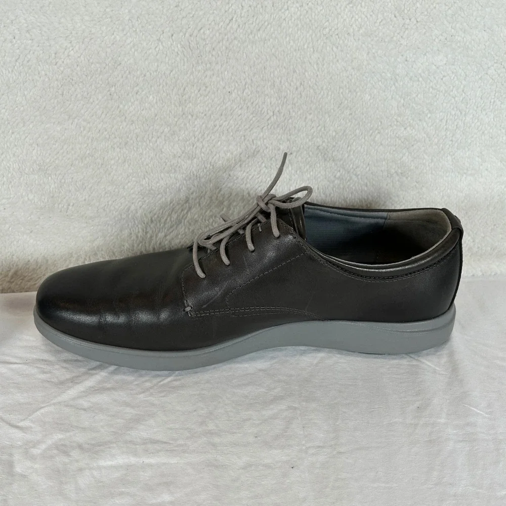 Cole Haan Grand.OS Mens 13M Black Leather Oxford Dress Shoes C28730 Grey Sole